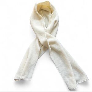 Vintage Hanes Knit Hooded Scarf Ivory Acrylic